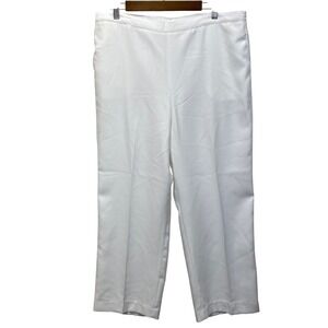 Alfred Dunner Classic Fit Pants Womens 16 White Comfort Waist Proportioned Short